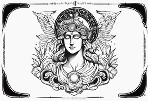 symbols of the greek god apollo with the quote “they’ll remember you for the light you gave off, not the way you burned in spite of it. I promise you that.” tattoo idea