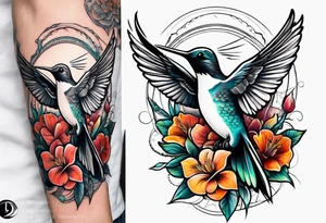 lighthouse hummingbird tattoo idea