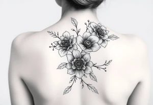 Flowers on your full back woman tattoo idea