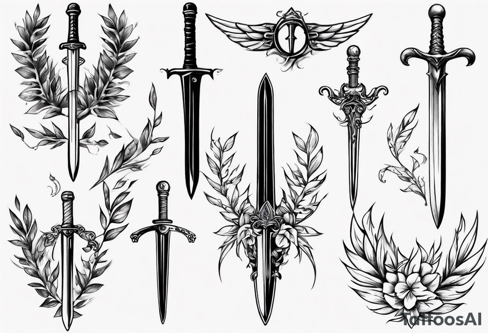 A sword runs through 13 and a laurel leaf tattoo idea A sword runs through 13 and a laurel leaf tattoo idea