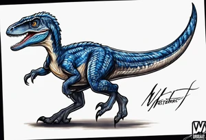 Jurassic world blue velociraptor tattoo idea