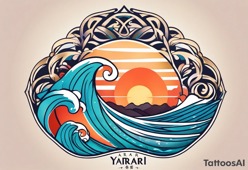 a a simple easily drawn logo for a bikini brand called Yaraí. Simple logo and unique design symbolizing the meaning "lively waters" . Spiral included in the logo tattoo idea