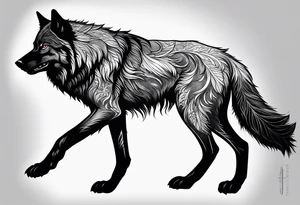 black wolf tattoo idea