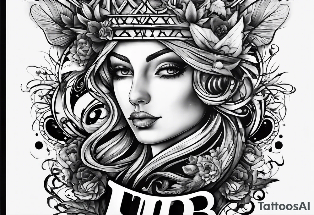 Make a shape by combining letters "EUB" tattoo idea