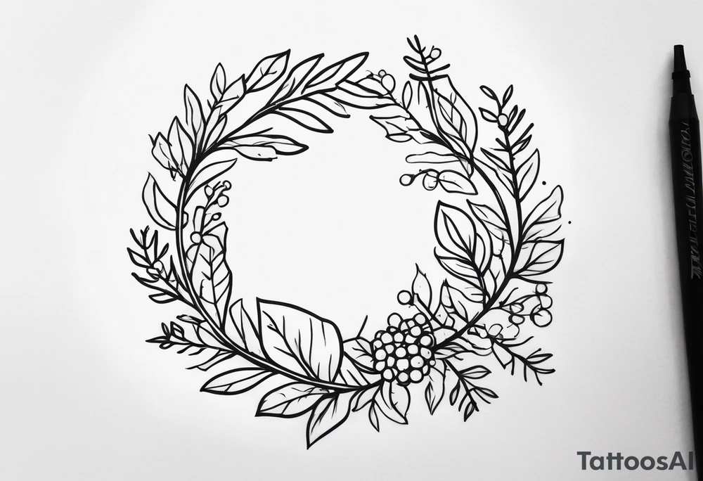 Festive Christmas Wreath tattoo idea