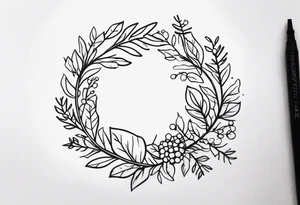 Festive Christmas Wreath tattoo idea