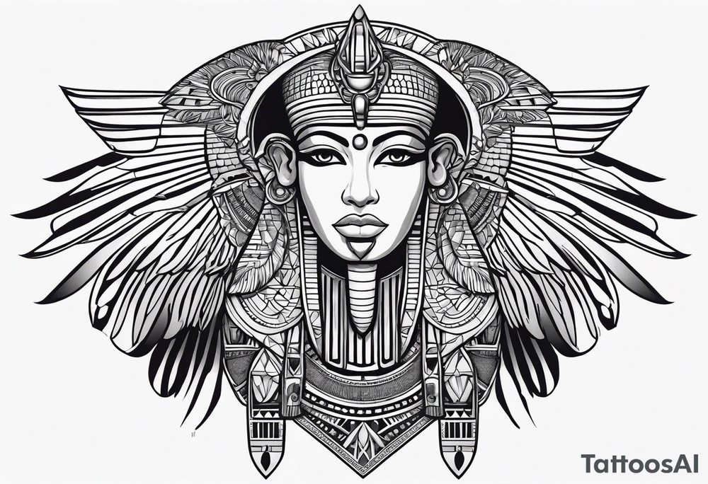 egyptian ba bird, human head tattoo idea