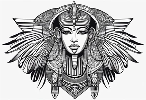 egyptian ba bird, human head tattoo idea
