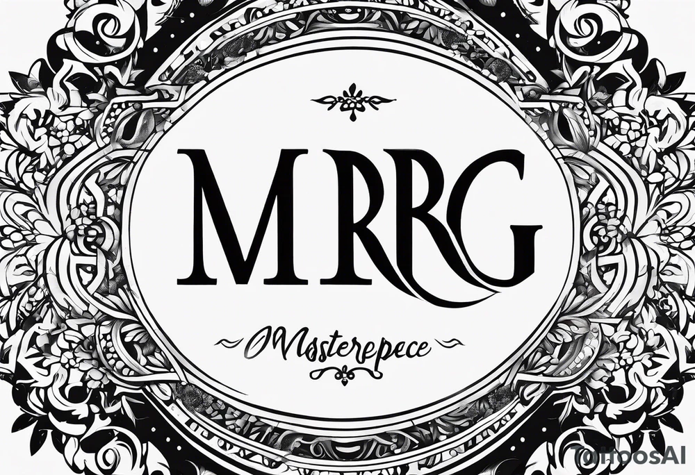 letters: "MRBG" underlined, equally separated
simple, clear, plain, unadorned, no background tattoo idea