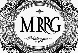 letters: "MRBG" underlined, equally separated
simple, clear, plain, unadorned, no background tattoo idea