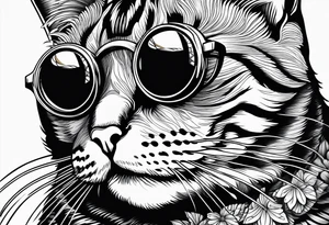 Fancy cat with monocle tattoo idea