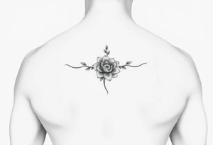 Make something similar to this. It should be a small, unique floral design. Use soft shading. tattoo idea