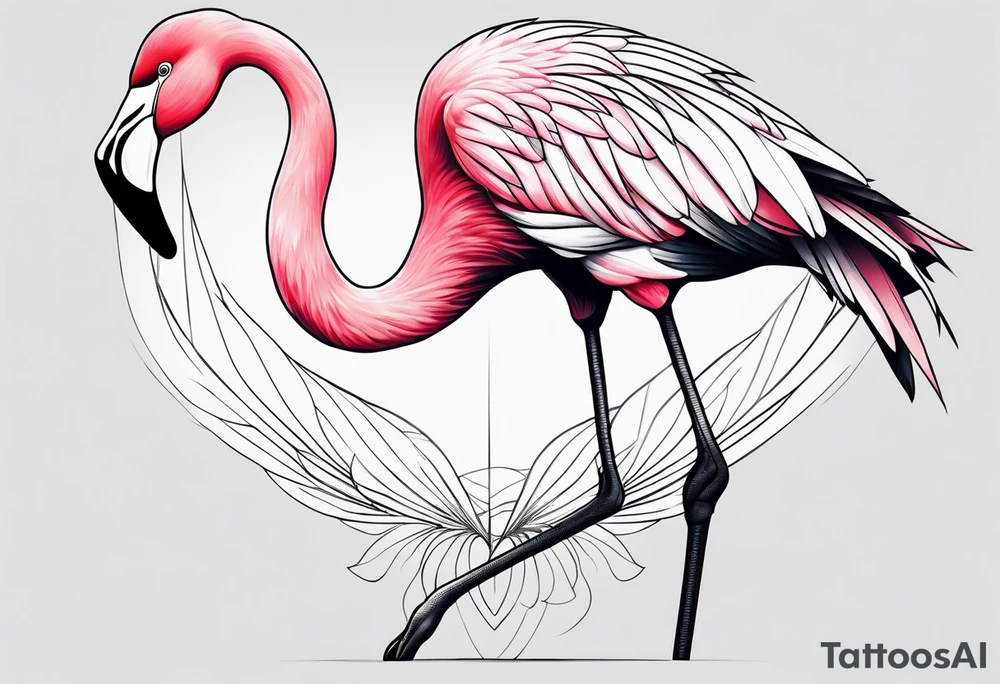 cute flamingo tattoo idea