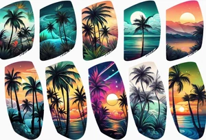 palm tree sleeve tattoo idea
