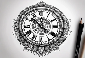 timeclock roman numeral tattoo idea