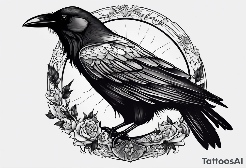 Generate a raven tattoo tattoo idea