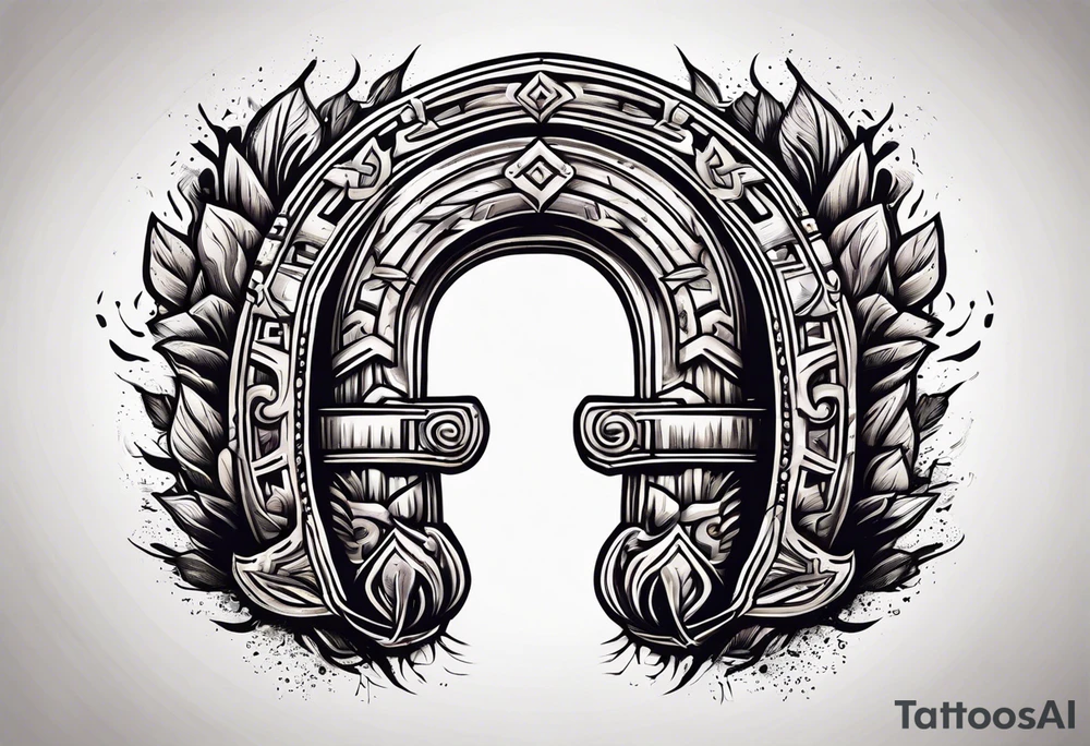 Horseshoe and mud tracks tattoo idea