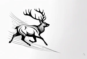 Deer running down tattoo idea