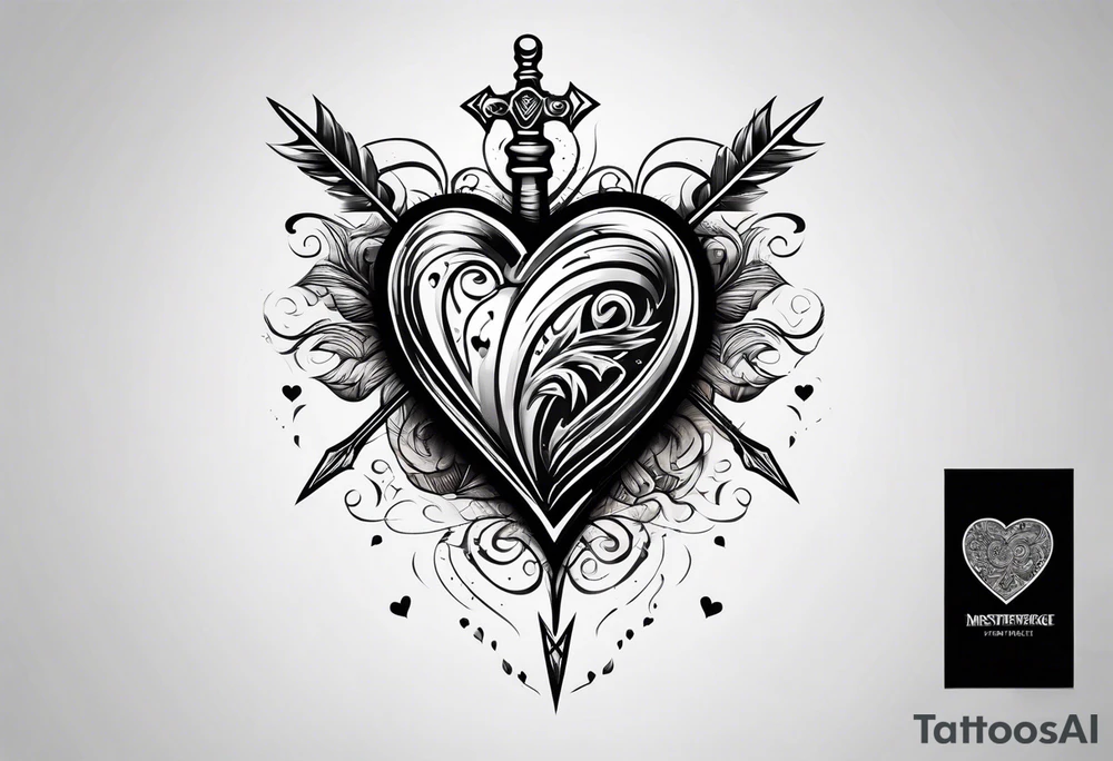 Heart with an arrow through it tattoo idea