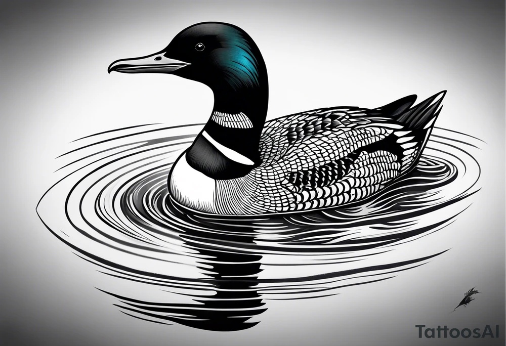 loon swimming tattoo idea