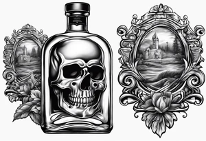 bottle of bourbon with no logo or words on it tattoo idea