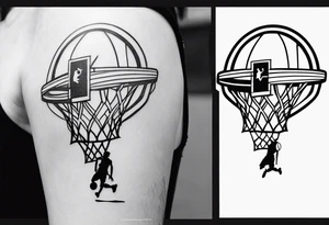 person with basketball tattoo idea