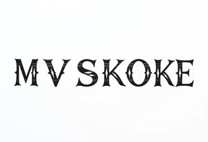 The word “MVSKOKE” shaded with Native American print tattoo idea