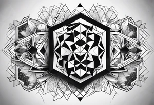 black hexagon power tattoo idea