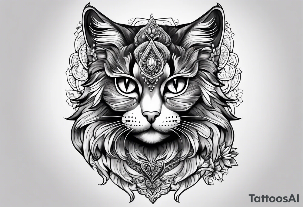 a beautiful cat tattoo idea