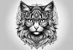 a beautiful cat tattoo idea