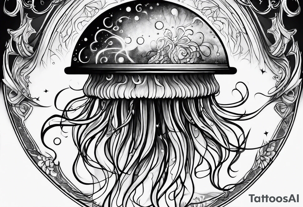 Space jellyfish tattoo idea