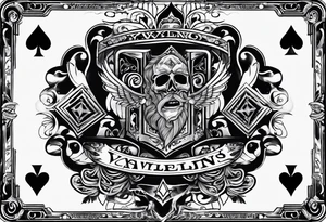 Full house of playing cards tattoo idea
