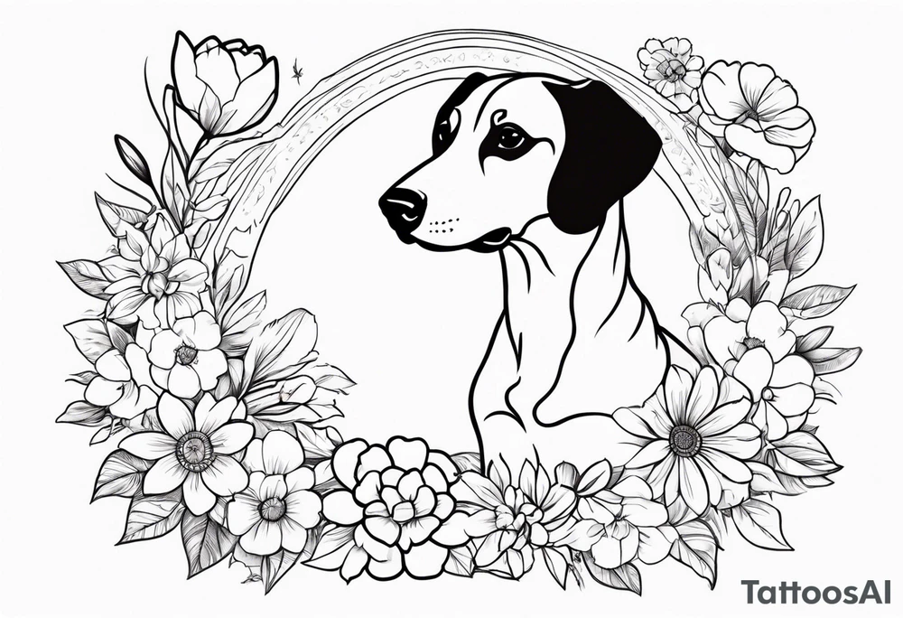 Grandmother memorial who loved weiner dogs and flowers tattoo idea