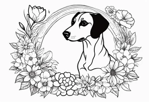 Grandmother memorial who loved weiner dogs and flowers tattoo idea