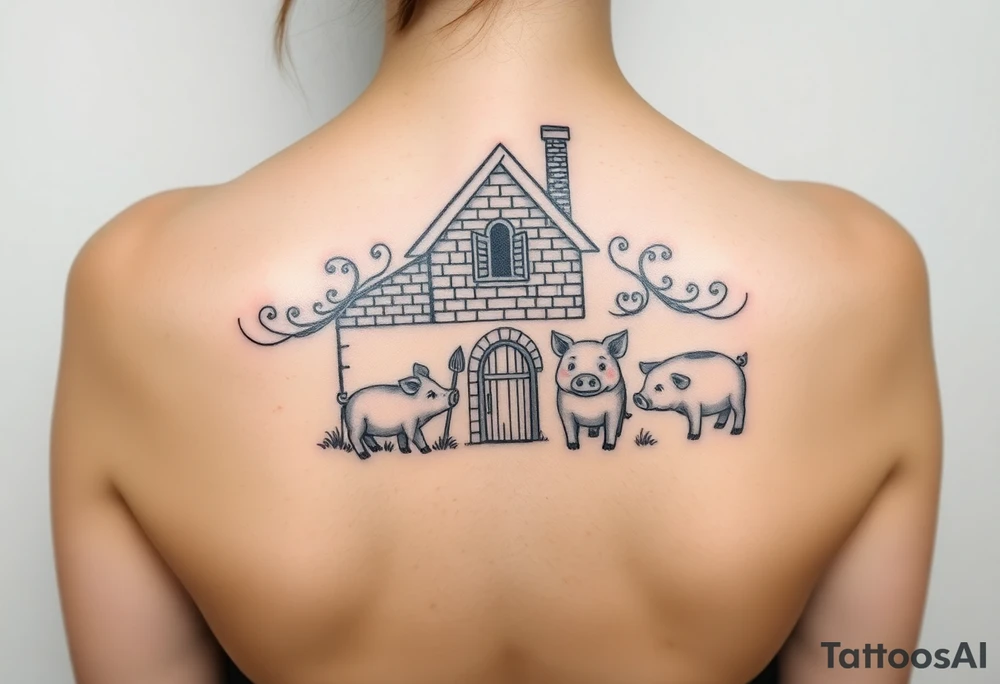 Brick house and three little piggy's tattoo idea