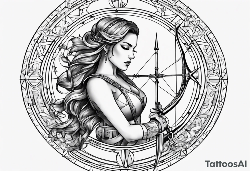 SAGITTARIUS WITH ROMAN NUMERALS tattoo idea