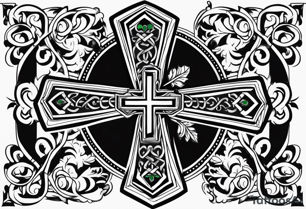 Irish cross popeye tattoo idea