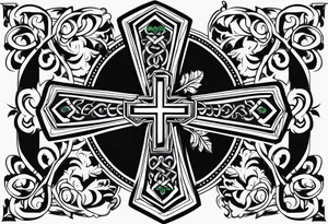 Irish cross popeye tattoo idea