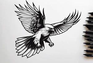 hawk diving tattoo idea