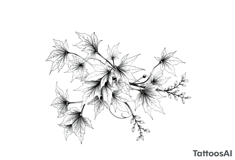 Maple leaves, juniper leaves, Blake, Kenya, Jacob tattoo idea