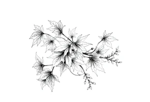 Maple leaves, juniper leaves, Blake, Kenya, Jacob tattoo idea