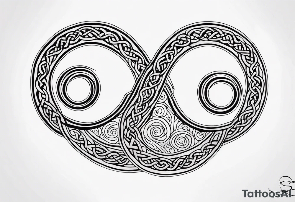 Three celtic spirals and heather tattoo idea