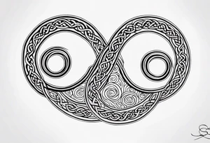 Three celtic spirals and heather tattoo idea