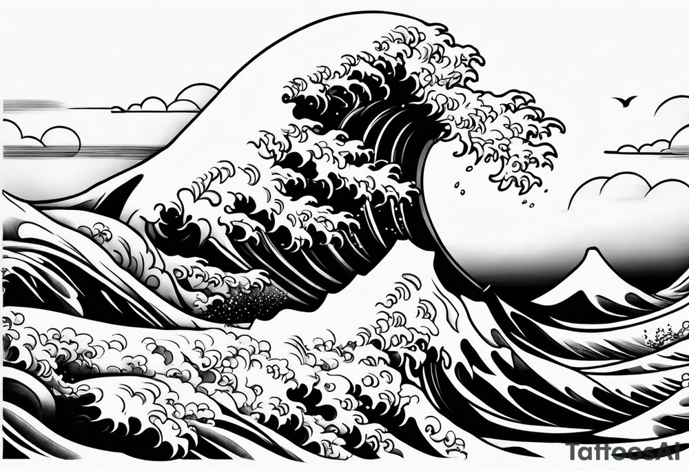 japanese waves tattoo idea