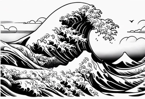 japanese waves tattoo idea