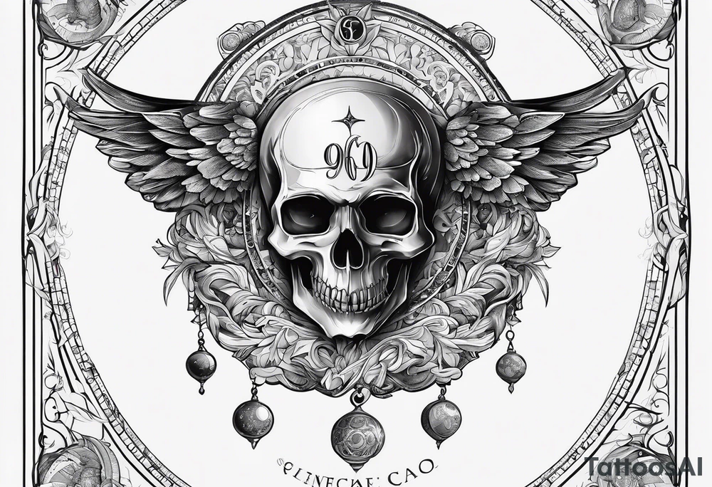 Segno zodiacale cancro con numero 69 tattoo idea