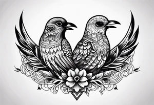 Half crow half dove sugar skull tattoo idea