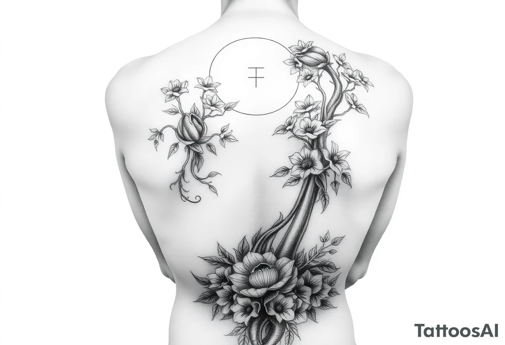 Extra large 
Female full back tattoo garden of eden tattoo idea