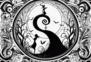 couples nightmare before Christmas with we're simply meant to be written tattoo idea