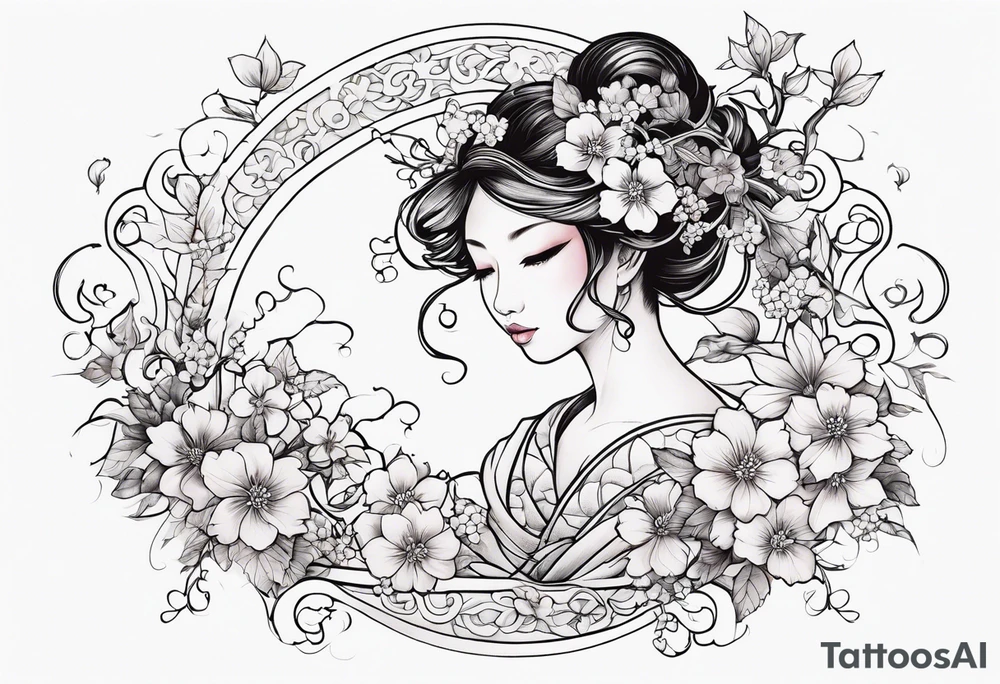 Fairy vines and flowers tattoo idea